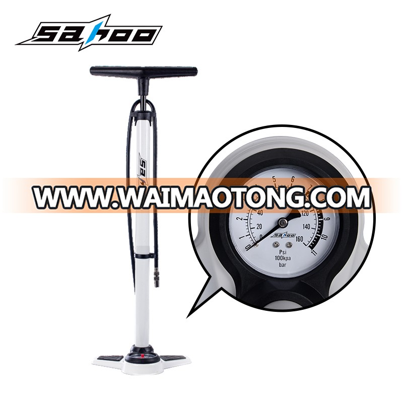 Sahoo 1050g Schrader and Presta Brass Valve Steel Bike Bicycle Floor Pump with Pressure Gage